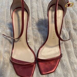 Stuart Weitzman Burgundy Strappy Heels